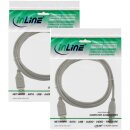 2x Bundle Druckerkabel USB 2.0 Kabel, A an B, beige, 2,0 m